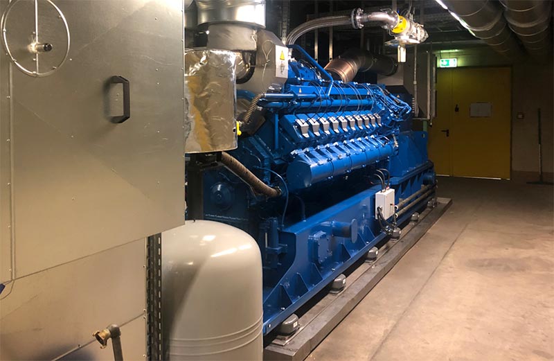 The two MWM TCG 3020 V20 gas engines in the cogeneration power plant of Bitburger Braugruppe generate heat and power for uninterrupted production at the location. © Bitburger Braugruppe GmbH